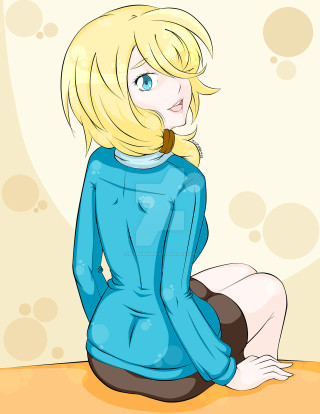 Cartoon girl bubbles anime portrait - the floor free wallpaper for mobile