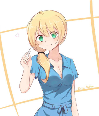 Blonde green eyed woman smiling - a cigarette free wallpaper for tablet