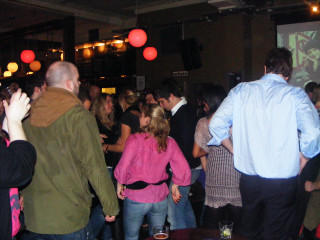 Group people projector screen red - the ceiling free wallpaper