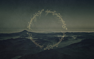 Circle writing mountain top sky - lord of the rings free wallpaper