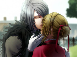 Anime couple kissing tree building - bloodborne free wallpaper