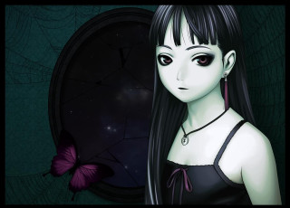 Gothic girl butterflies black top - a black top free wallpaper for desktop