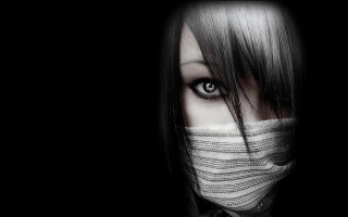 Woman mask black background black - mysterious free wallpaper