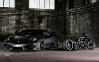 Black sports car motorcycle garage 3 - a garage area free wallpaper