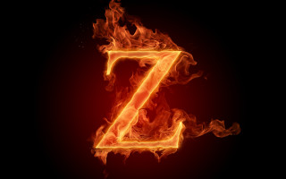 Fire letter z black red - letterism free wallpaper