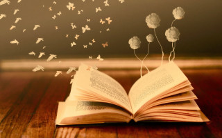 Book butterflies floating bookmark table - a book free wallpaper