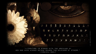 Typewriter flowers quote pre raphaelitism - free aesthetic wallpaper for desktop