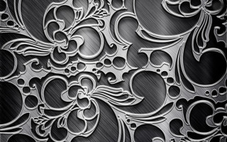Metal floral black background white 2 - a metal background free wallpaper
