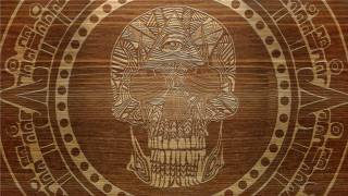 Wooden skull geometric psychedelic symmetrical - symmetrical free wallpaper