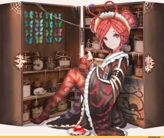 Woman costume cabinet knife sitting - art station free wallpaper