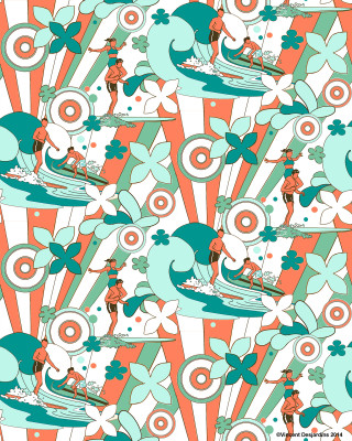 Woman surfing wave sunburst pop - in the ocean free wallpaper for mobile