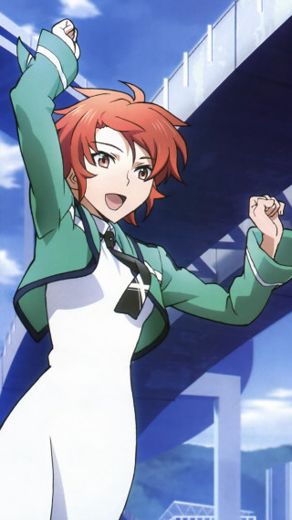 Woman green jacket white apron - her hand and a building in the background free wallpaper