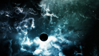 Black hole clouds stars black - a black hole in the sky free wallpaper