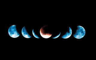 Moon phases dark sky red - edward ruscha free wallpaper for desktop