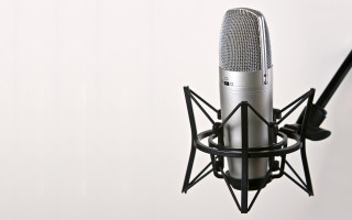 Microphone black stand white background - a white background behind free wallpaper