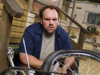 Man bicycle broken wheel trailer - broken free wallpaper