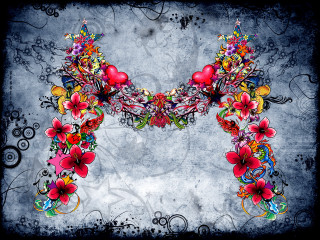 Floral design grungy background border - a floral design free wallpaper for desktop