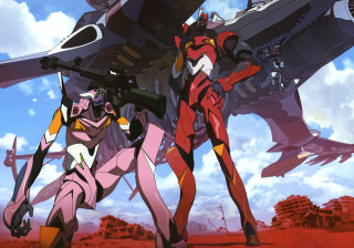 Anime characters plane desert red - official art free wallpaper for desktop