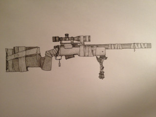Gun scope drawing gun rest - a drawing free wallpaper for desktop