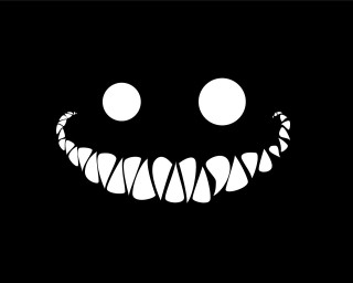 Scary black white face grin - scary free wallpaper for desktop