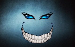 Creepy face blue eyes smile - upper free wallpaper for desktop