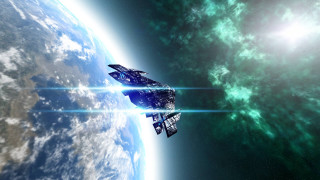 Space station earth bright green - over the earth free wallpaper