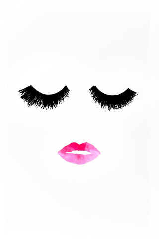 Woman face eyelashes pink lipstick - a womans face free wallpaper for mobile