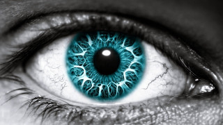 Blue eye abstract illusion macro - a blue eye free wallpaper