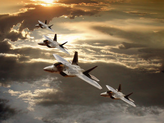 Fighter jets cloudy sky sun 3 - a group of fighter jets free wallpaper for desktop