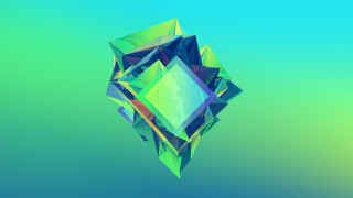 Colorful diamond blue green background - low free wallpaper for desktop