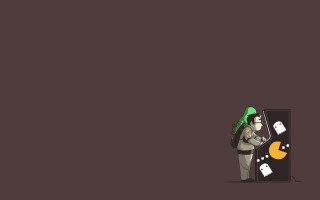 Man green hat backpack black - 2 d game art free wallpaper