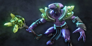 Purple green character holding green - a green object free wallpaper