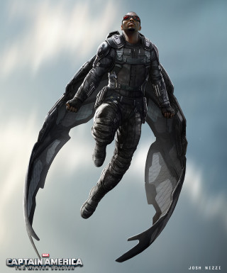 Man flying suit helmet wings - afrofuturism free wallpaper for mobile