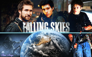 Falling skies collage man gun - free seasons wallpaper for desktop