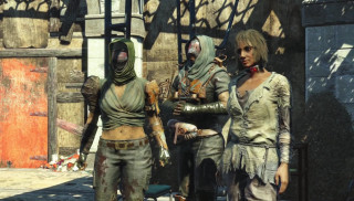 Group people courtyard building costume - apocalyptic free wallpaper