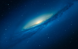 Large blue green galaxy stars - free sky wallpaper for desktop