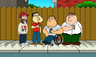 Cartoon man wheelchair group people - looking free wallpaper