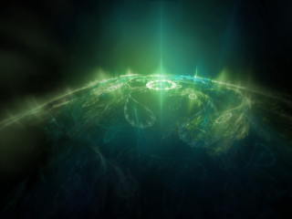 Green planet bright light center - a green circle free wallpaper