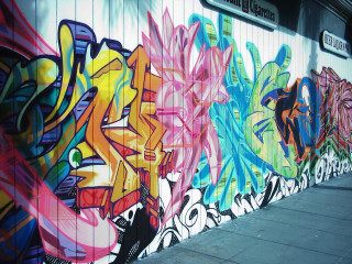 Graffiti wall sidewalk sign art - it next free wallpaper for desktop