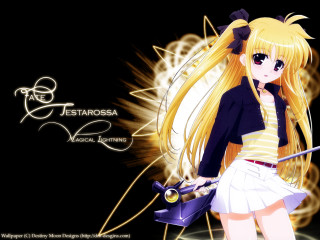 Anime girl blonde sword purple - long blonde hair holding free wallpaper