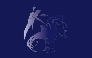 Woman sword bird blue silhouette - a sword and a bird free wallpaper