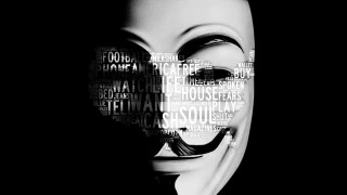 Mask words shape face image - in the dark free wallpaper for desktop