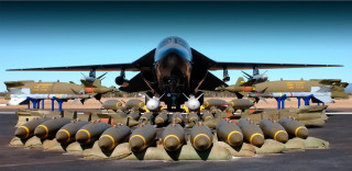 Jet airport runway bombs ground - great composition free wallpaper