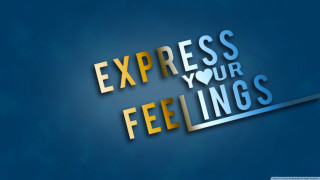 Blue background express your feelings - a yellow stripe free wallpaper