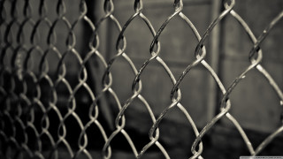 Chain link fence black white - mesh wire free wallpaper