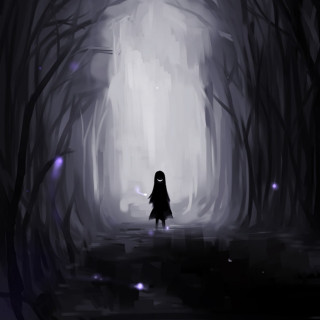 Dark forest figure foggy night - anato finnstark free wallpaper for tablet