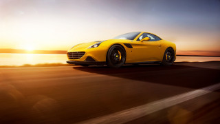 Yellow sports car sunset road 2 - cinematic photography free wallpaper