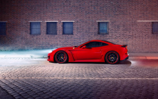 Red sports car brick building 5 - a brick building free wallpaper
