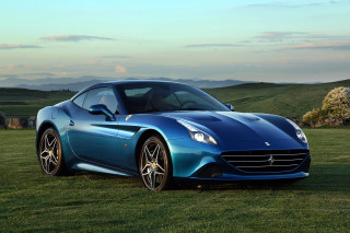 Blue sports car field mountains - bernardo cavallino free wallpaper