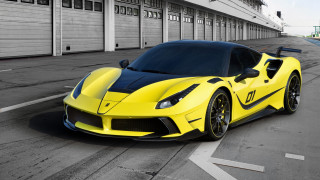 Yellow sports car race track 3 - a black stripe free wallpaper